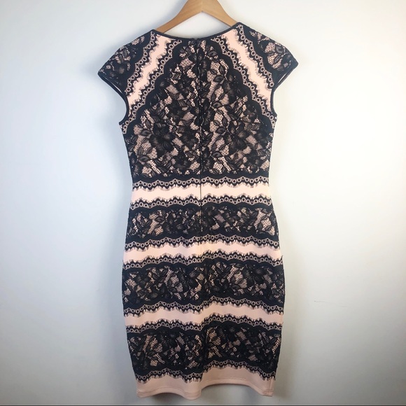 NWT Tadashi Shoji Neoprene Lace Cap Sleeve Dress - Picture 4 of 4